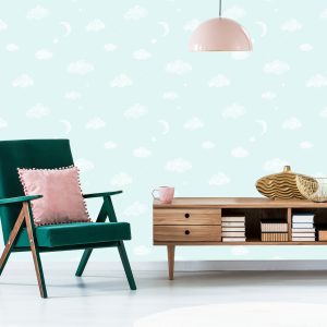 Papier Peint Pour Les Enfants - Nuages, Lunes Et Étoiles – Image 6