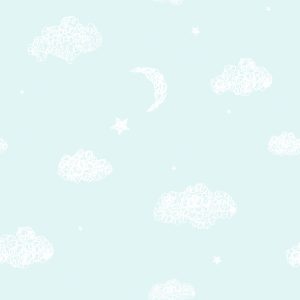 Papier Peint Pour Les Enfants - Nuages, Lunes Et Étoiles – Image 1