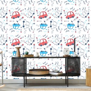 Papier Peint Des Voitures, Des Voitures, Des Nuages, Pour Une Chambre D'enfant – Image 5