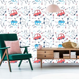 Papier Peint Des Voitures, Des Voitures, Des Nuages, Pour Une Chambre D'enfant – Image 6