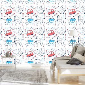 Papier Peint Des Voitures, Des Voitures, Des Nuages, Pour Une Chambre D'enfant – Image 3