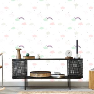 Papier Peint Pour Les Enfants, Arc-En-Ciel Et Nuages – Image 5
