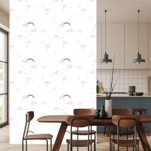 Papier Peint Pour Les Enfants, Arc-En-Ciel Et Nuages – Image 4