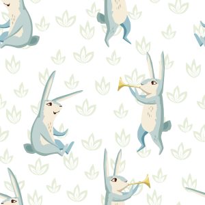 Papier Peint Pour Les Enfants - Joyeux Lapins Musicaux – Image 1
