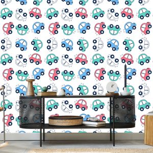 Papier Peint Voitures Voitures Colorées Pour Chambre D'enfant – Image 5