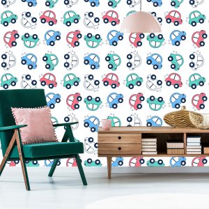Papier Peint Voitures Voitures Colorées Pour Chambre D'enfant – Image 6