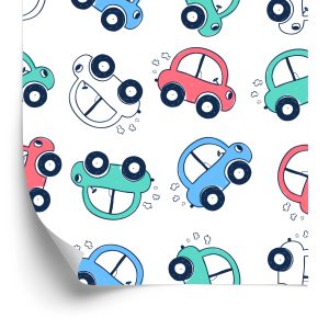 Papier Peint Voitures Voitures Colorées Pour Chambre D'enfant – Image 2