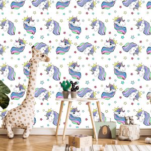 Papier Peint Pour Les Enfants - Belles Licornes Magiques – Image 5