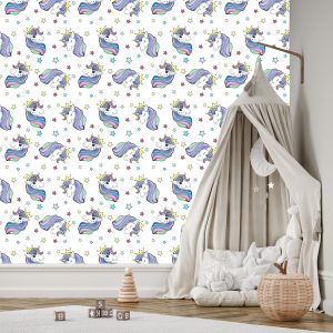 Papier Peint Pour Les Enfants - Belles Licornes Magiques – Image 3