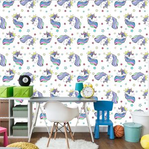 Papier Peint Pour Les Enfants - Belles Licornes Magiques – Image 4