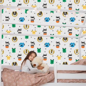 Papier Peint Chambre De Garçon Aux Animaux Colorés – Image 7