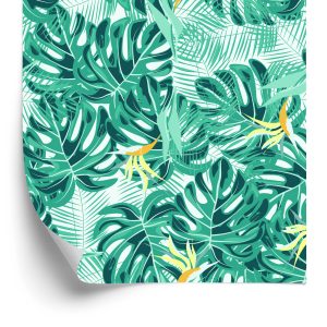 Papier Peint Feuilles Et Fleurs Délicates – Image 2