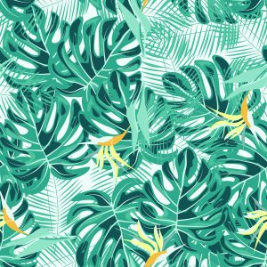 Papier Peint Feuilles Et Fleurs Délicates – Image 1