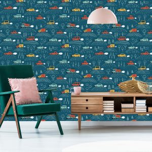 Papier Peint Voiture D'arbre Colorée Pour Une Chambre D'enfant – Image 6