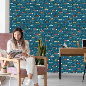 Papier Peint Voiture D'arbre Colorée Pour Une Chambre D'enfant – Image 7