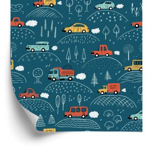 Papier Peint Voiture D'arbre Colorée Pour Une Chambre D'enfant – Image 2