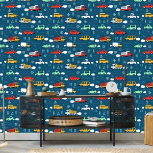 Papier Peint Voitures Voitures Colorées Chambre D'enfants – Image 5