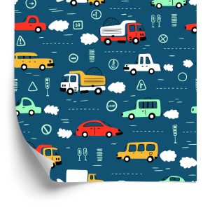 Papier Peint Voitures Voitures Colorées Chambre D'enfants – Image 2