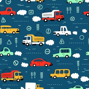 Papier Peint Voitures Voitures Colorées Chambre D'enfants – Image 1