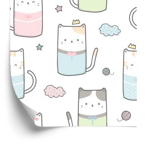 Papier Peint Pour Les Enfants - Chatons Et Nuages – Image 2
