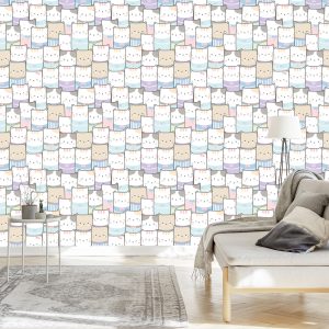 Papier Peint Pour Les Enfants - Chats Colorés – Image 3