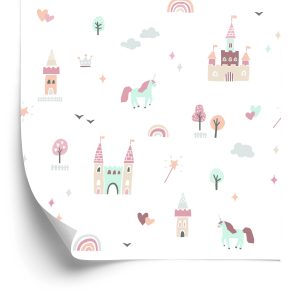 Papier Peint Nuages, Licornes Arc-En-Ciel D'un Conte De Fées – Image 2