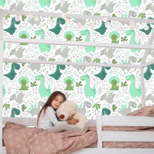 Papier Peint Dinosaures Cactus Pour Une Chambre D'enfant – Image 7