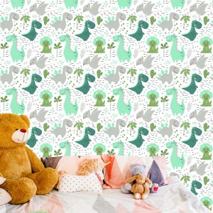 Papier Peint Dinosaures Cactus Pour Une Chambre D'enfant – Image 6