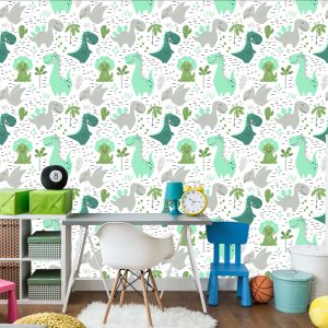 Papier Peint Dinosaures Cactus Pour Une Chambre D'enfant – Image 4