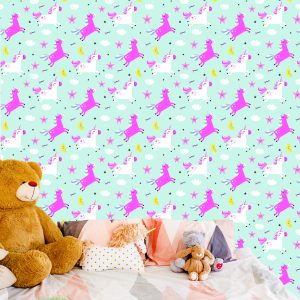 Papier Peint Pour Les Filles Les Licornes Les Étoiles Des Lunes – Image 6