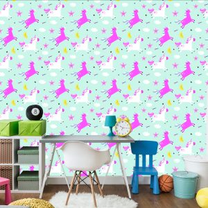 Papier Peint Pour Les Filles Les Licornes Les Étoiles Des Lunes – Image 4