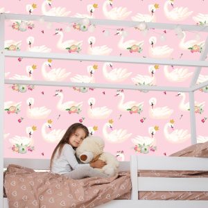 Papier Peint Conte De Fées Enfants Cygne Fleurs Nature – Image 7