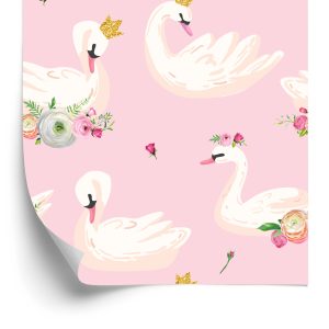 Papier Peint Conte De Fées Enfants Cygne Fleurs Nature – Image 2