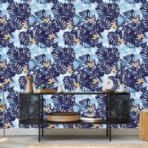 Papier Peint Feuilles Dans Les Tons De Bleu – Image 5