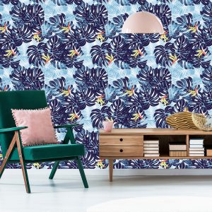 Papier Peint Feuilles Dans Les Tons De Bleu – Image 6