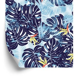 Papier Peint Feuilles Dans Les Tons De Bleu – Image 2