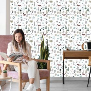 Papier Peint Arbres, Plantes, Oiseaux, Forêt, Chambre D'enfant – Image 7