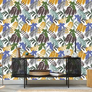 Papier Peint Feuilles Tropicales De Différentes Couleurs – Image 5