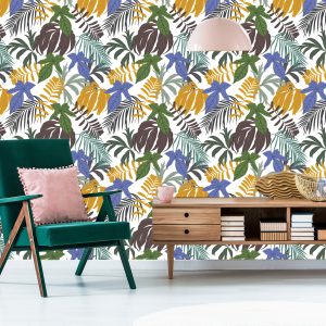 Papier Peint Feuilles Tropicales De Différentes Couleurs – Image 6