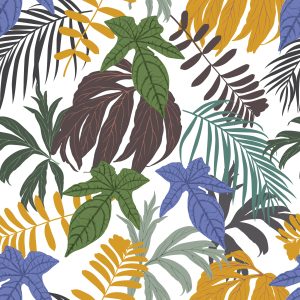 Papier Peint Feuilles Tropicales De Différentes Couleurs – Image 1