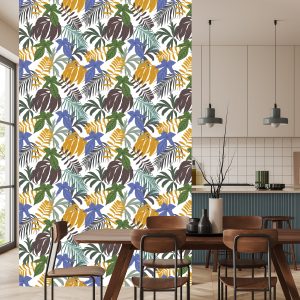 Papier Peint Feuilles Tropicales De Différentes Couleurs – Image 4