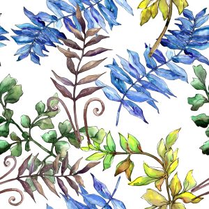 Papier Peint Feuilles Colorées - Aquarelle – Image 1