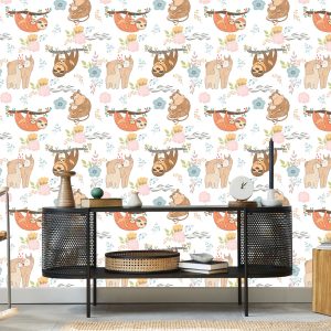 Papier Peint Pour Les Enfants - Animaux Sauvages Heureux – Image 5