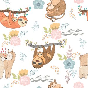 Papier Peint Pour Les Enfants - Animaux Sauvages Heureux – Image 1