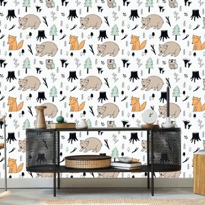 Papier Peint Pour Les Enfants - Merveilleux Animaux De La Forêt – Image 5