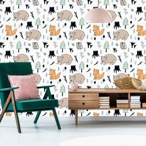 Papier Peint Pour Les Enfants - Merveilleux Animaux De La Forêt – Image 6