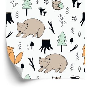 Papier Peint Pour Les Enfants - Merveilleux Animaux De La Forêt – Image 2
