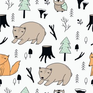 Papier Peint Pour Les Enfants - Merveilleux Animaux De La Forêt – Image 1