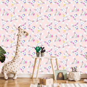 Papier Peint Pour Les Filles Chatons Nuages ​​Arc-En-Ciel – Image 5