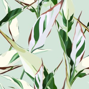 Papier Peint Motifs De Feuilles De La Nature De Style Rétro – Image 1